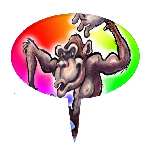 Silly Monkey Cake Topper (Front)