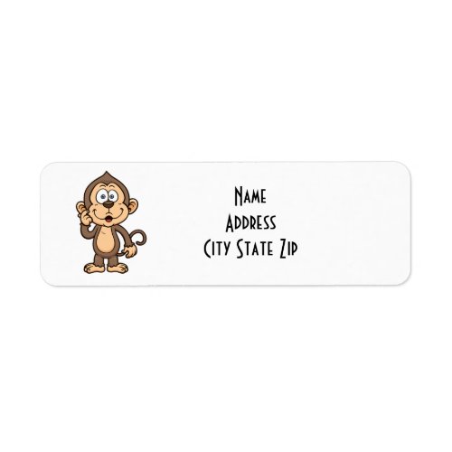 SILLY MONKEY CARTOON RETURN ADDRESS LABELS