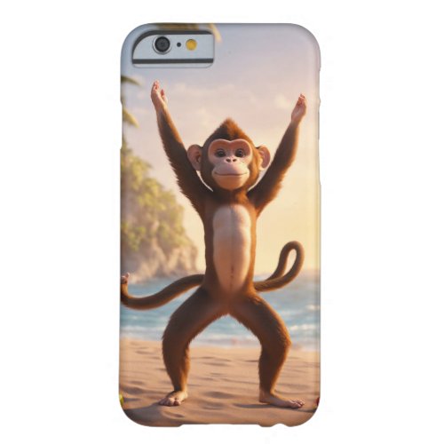 SILLY MONKEY DOING YOGA IN A BEACH BARELY THERE iPhone 6 CASE