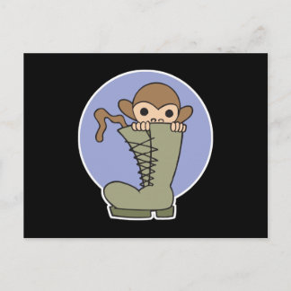 silly monkey in boot postcard