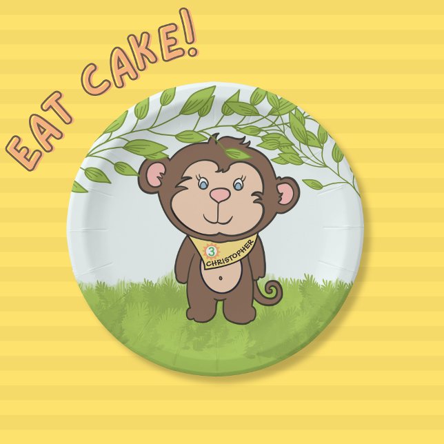 Silly Monkey Party Paper Plates (Creator Uploaded)