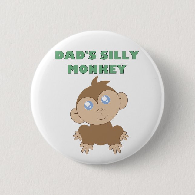 Silly Monkey - Standard, 2¼ Inch Round Button Pinback Button (Front)