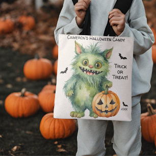 Silly Monster Halloween Candy Tote Bag