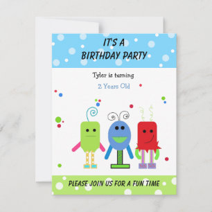 Silly Monsters Birthday Invitation