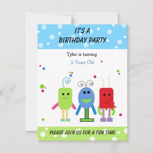 Silly Monsters Birthday Invitation