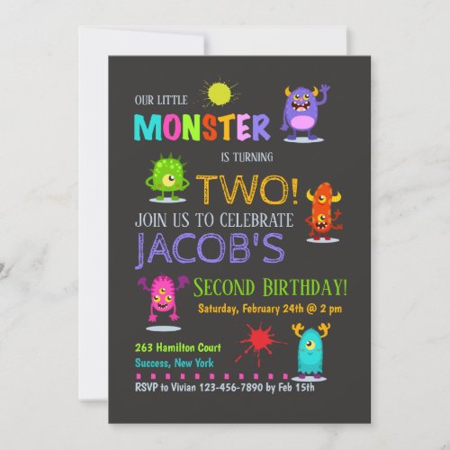 Silly Monsters Invitation