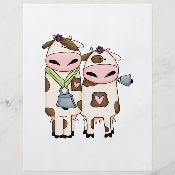 silly moo cow couple cartoon flyers