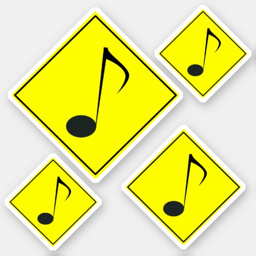 Silly Musical Note Traffic Sign Style Stickers