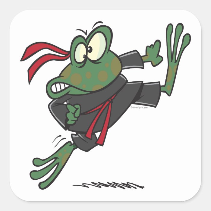 silly ninja frog cartoon stickers