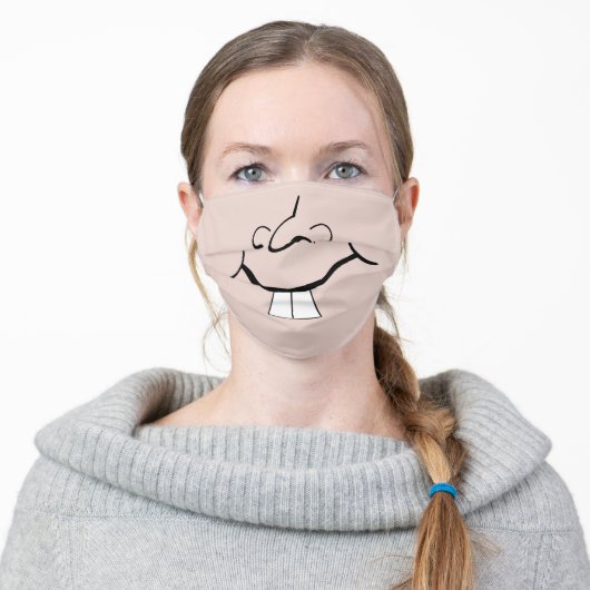 Silly Nose and Mouth Adult Cloth Face Mask (Worn)