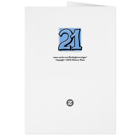 Silly Number 21 blue Card (Back)