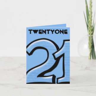 Silly Number 21 blue Note Card