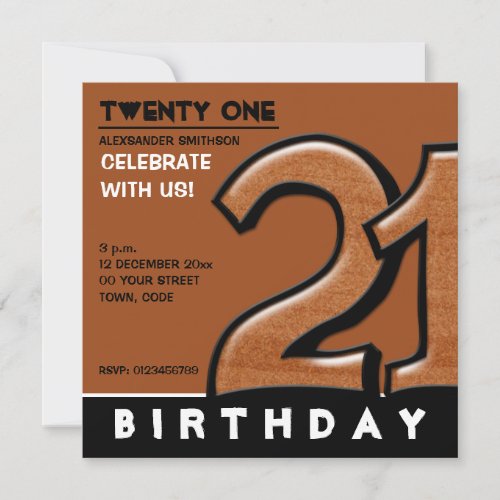 Silly Number 21 chocolate Birthday Invitation