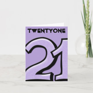 Silly Number 21 lavender Note Card