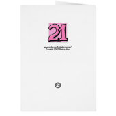 Silly Number 21 pink Card (Back)
