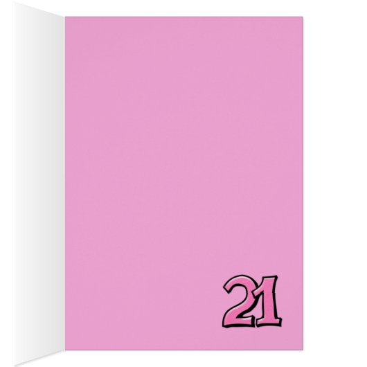 Silly Number 21 pink Card (Inside (Right))