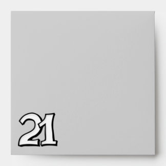 Silly Number 21 white gray Square Envelope