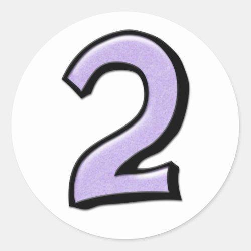Silly Number 2 lavender white Sticker