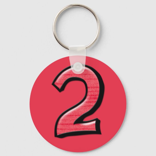 Silly Number 2 red Keychain (Front)