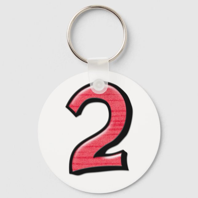 Silly Number 2 red Keychain (Front)