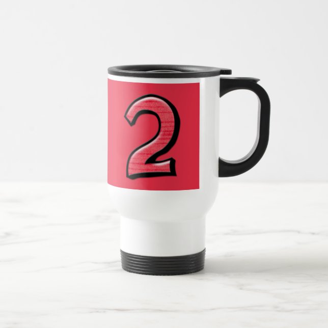 Silly Number 2 red Travel Mug (Right)