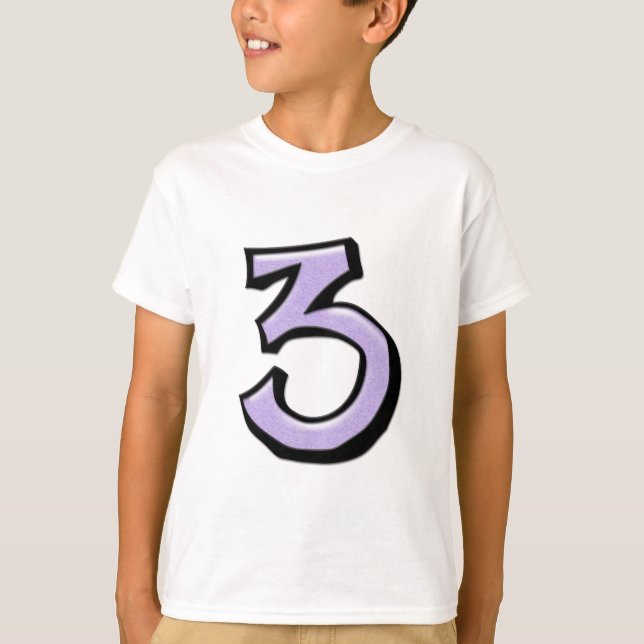 Silly Number 3 lavender Kids T-shirt (Front)
