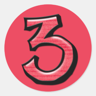 Silly Number 3 red Sticker
