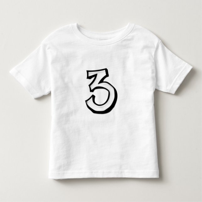 Silly Number 3 white Kids T-shirt (Front)