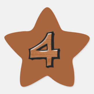 Silly Number 4 chocolate Star Sticker