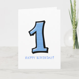 Silly Numbers 1 blue Birthday Card