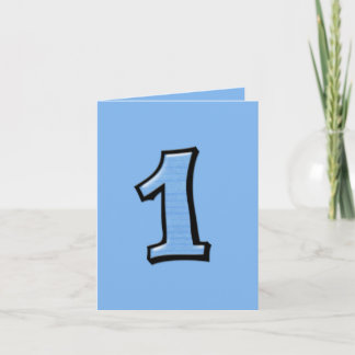 Silly Numbers 1 blue Note Card