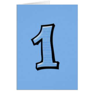 Silly Numbers 1 blue Note Card