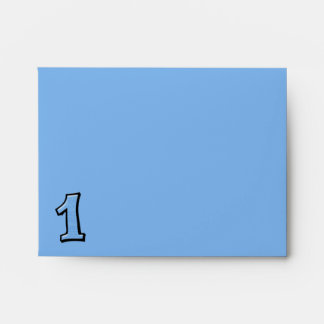 Silly Numbers 1 blue Note Card Envelope