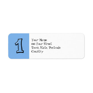Silly Numbers 1 blue Return Address Label
