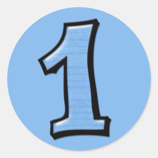 Silly Numbers 1 blue Sticker (Front)