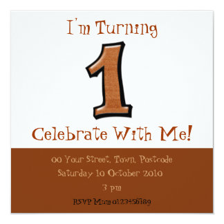 Silly Numbers 1 chocolate Birthday Invitation