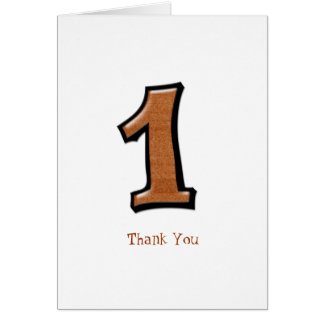 Silly Numbers 1 chocolate Thank You Note Card