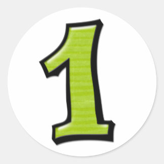 Silly Numbers 1 green Sticker