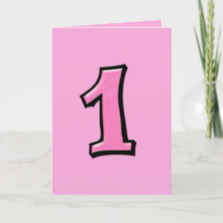 Silly Numbers 1 pink Card