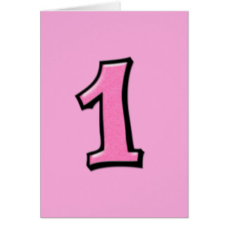 Silly Numbers 1 pink Card