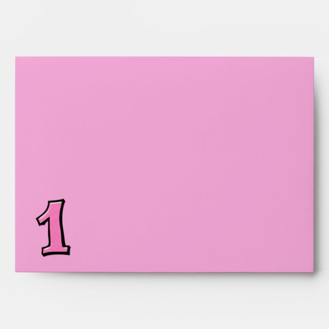 Silly Numbers 1 pink Envelope (Front)