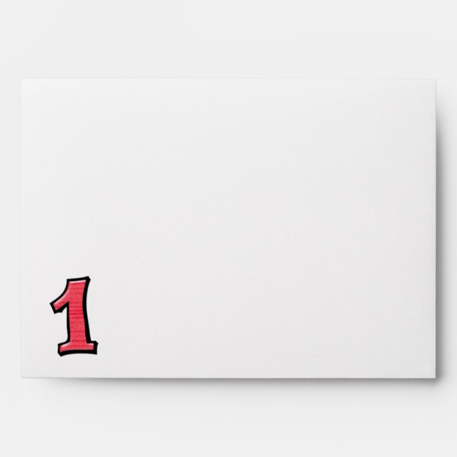 Silly Numbers 1 red Card Envelopes (Front)