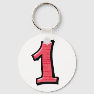Silly Numbers 1 red Keychain