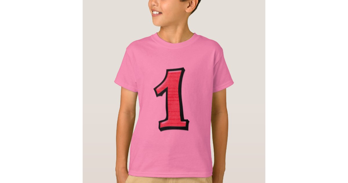 Silly Numbers 1 red Kids T-shirt | Zazzle