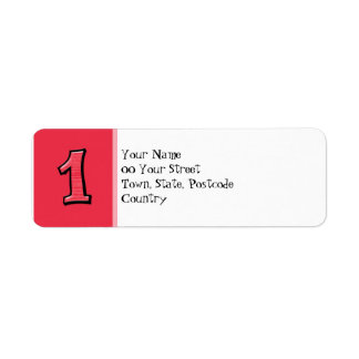 Silly Numbers 1 red Return Address Label