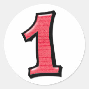 Silly Numbers 1 red Sticker