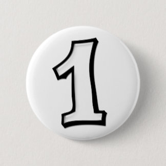 Silly Numbers 1 white Button