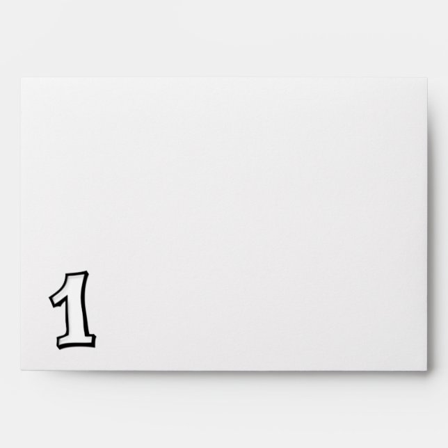 Silly Numbers 1 white Card Envelopes (Front)