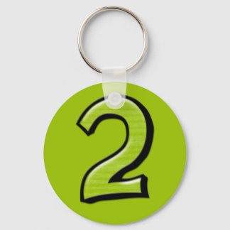 Silly Numbers 2 green Keychain