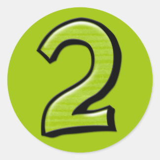Silly Numbers 2 green Sticker